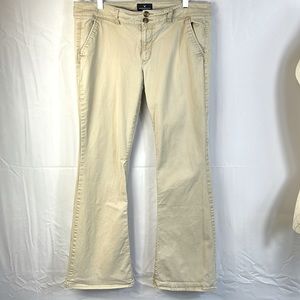 American Eagle Outfitters Khaki Flared Leg Pants Size 12 Like New